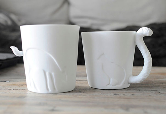 Một bộ cốc rất độc đáo của nhà thiết kế Linen, bộ cốc này khắc họa hình dáng đặc trưng của các con vật với phần đuôi là tay nắm của cốc.