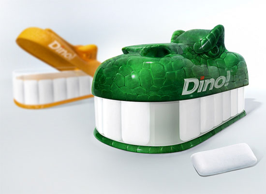 Thiết kế bao bì Hộp đựng kẹo cao su Dino