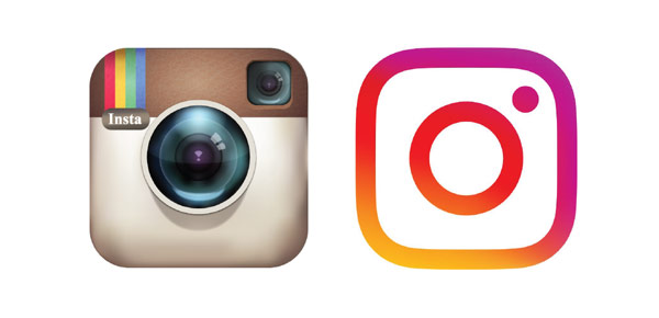 Logo mới của Instagram (bên phải) phù hợp để xem trên những màn hình nhỏ hơn người tiền nhiệm (bên trái)