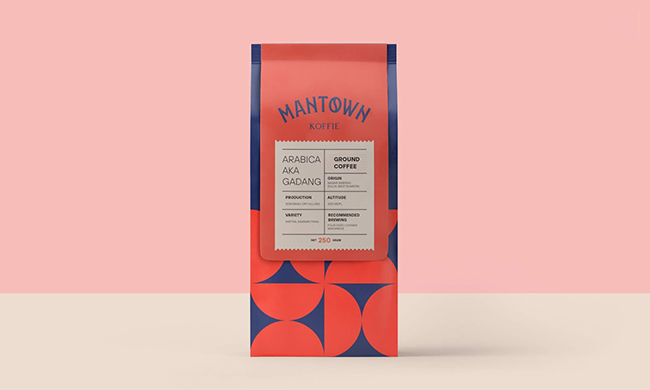 Khám phá thiết kế bộ nhận thương hiệu hình học ấn tượng của ManTown Koffie