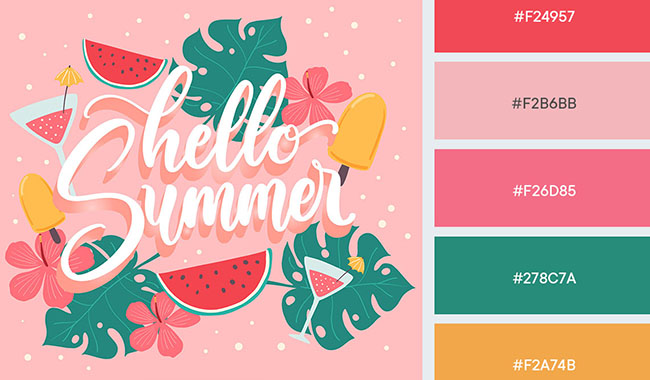 Những bảng màu rực rỡ cho thiết kế quảng cáo mùa hè