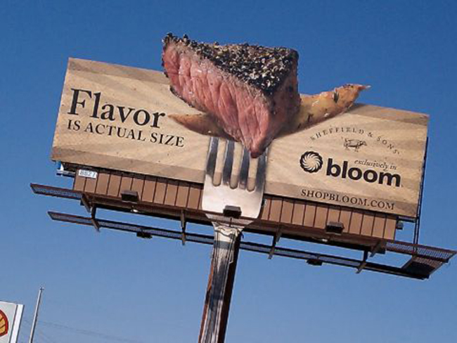 Ấn tượng với thiết kế quảng cáo ngoài trời có mùi thịt nướng