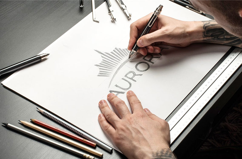 Quá trình phát thảo Logo cho thương hiệu Aurora Residences của Lebrand