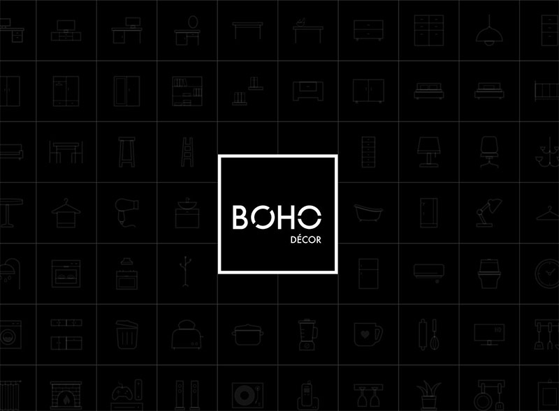 Logo của BOHO Decor mang đậm dấu ấn của một thương hiệu thiết kế nội thất sang trọng