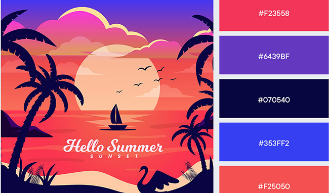 Gợi ý bảng màu ấn tượng cho thiết kế quảng cáo mùa hè